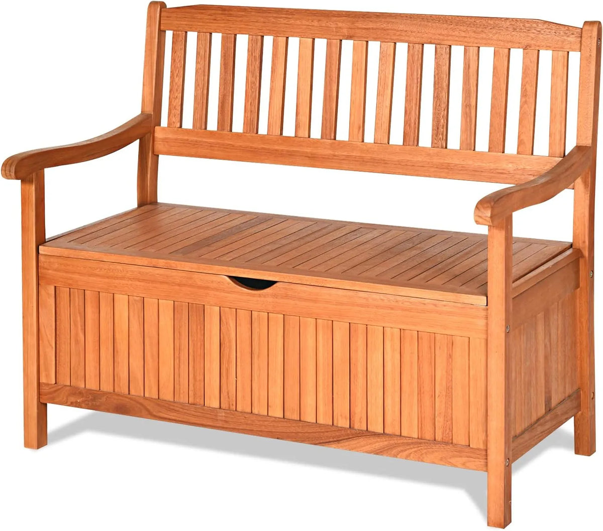 Banc de Jardin 2 Places avec Coffre 185L en Bois de Peuplier, Charge 250 kg, Idéal pour Balcon et Jardin