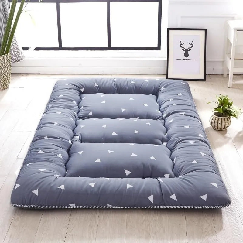 Matelas Futon Japonais Pliant, Tatami Épais avec Surfaces Antidérapantes, Lit de Sol Confortable pour Chambre ou Dortoir, 90x200cm