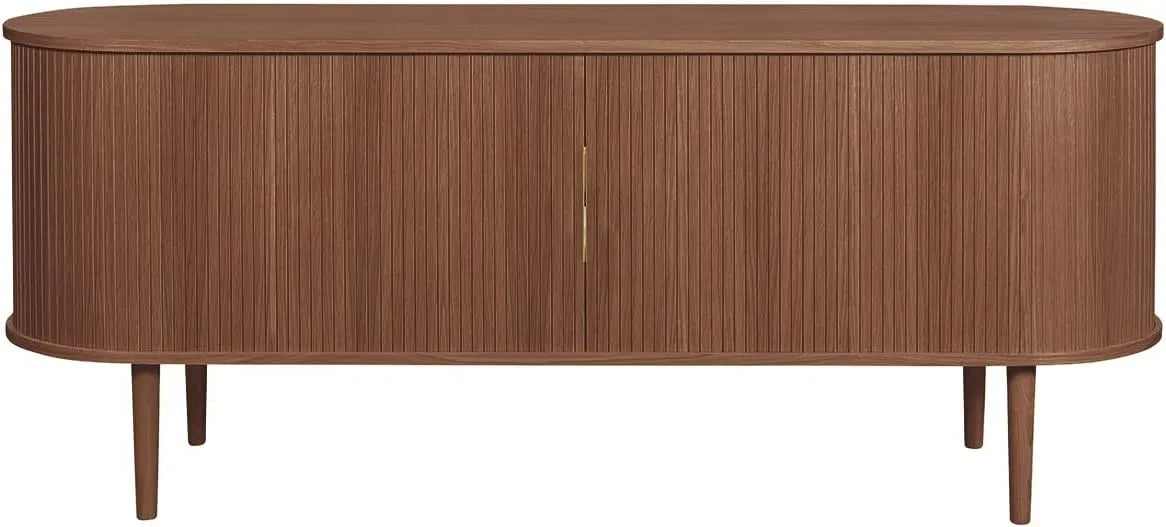Buffet Vintage en Noyer Foncé avec 2 Portes Coulissantes - L160 cm