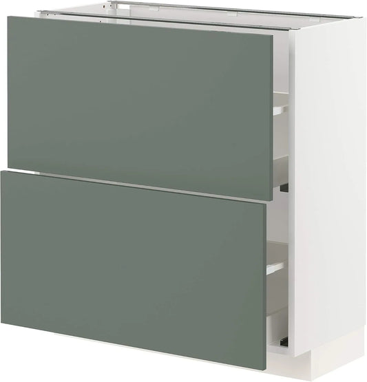 Armoire de Cuisine METOD avec Tiroirs MAXIMERA 80x40x88 cm Blanc/Gris/Vert