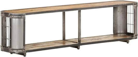 Meuble TV en Bois de Manguier 150 cm avec Rangement Spacieux