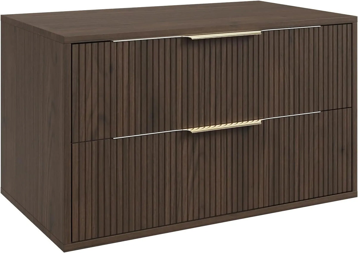 Ensemble de Meubles de Salle de Bain Rimini 80 cm Noyer Brun avec Tiroirs