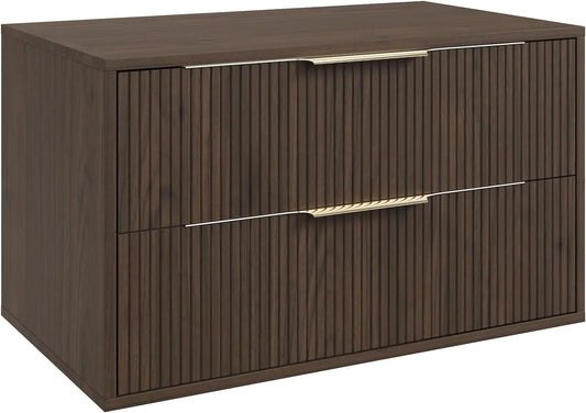 Ensemble de Meubles de Salle de Bain Rimini 80 cm Noyer Brun avec Tiroirs