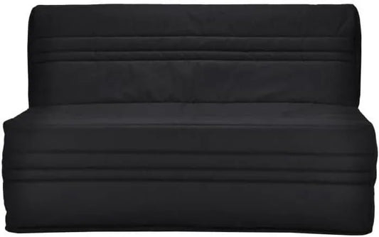 Canapé-lit BZ 3 places Joe en tissu noir, style contemporain, 143 x 97 cm