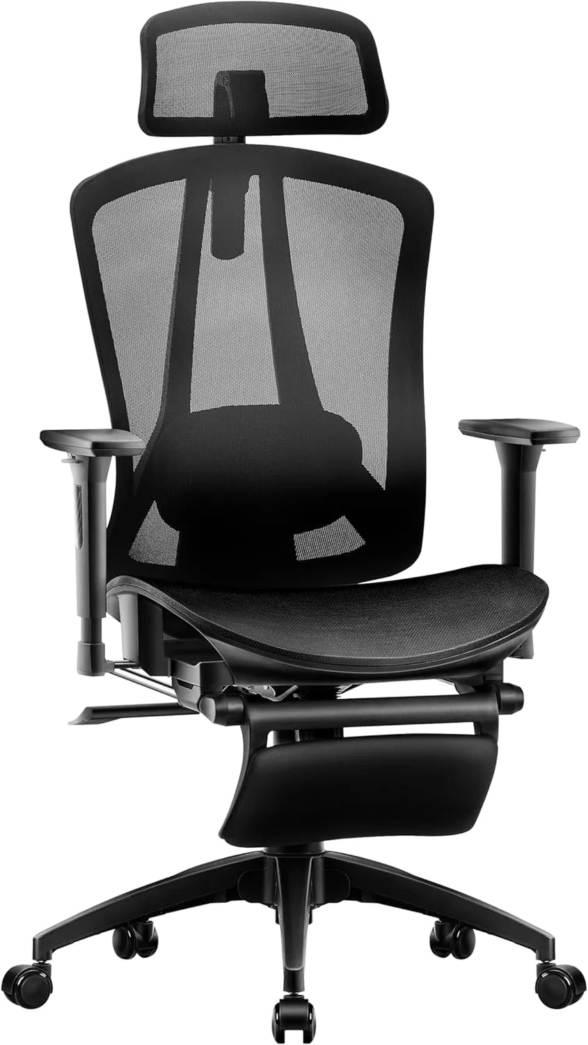 Chaise de Bureau Ergonomique avec Soutien Lombaire Réglable et Siège en Maille Respirante - Capacité 150 kg