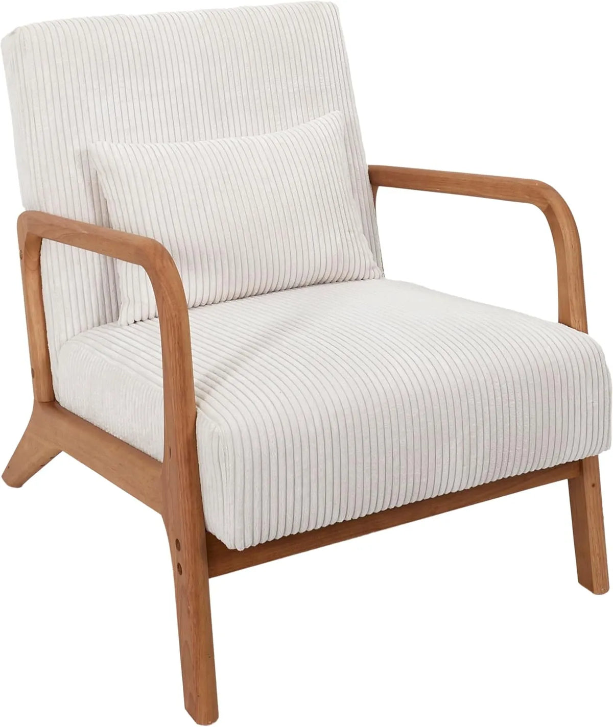 Fauteuil de Salon Scott Beige en Velours Côtelé, 64,5x75x86cm