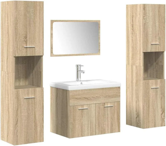 Ensemble de Meubles de Salle de Bain 5 Pièces Chêne Sonoma