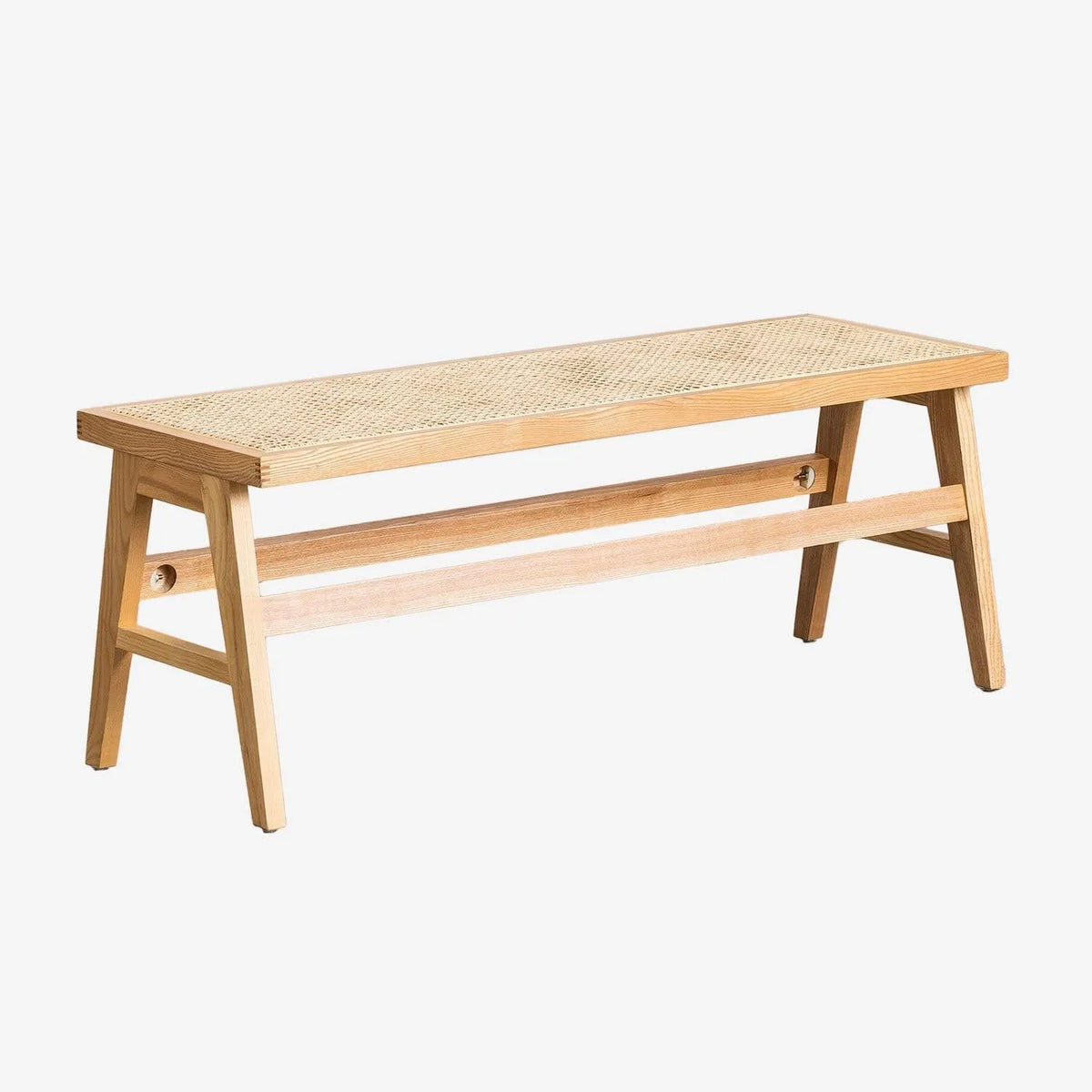 Banc en Bois de Frêne et Rotin pour Intérieur - Lali