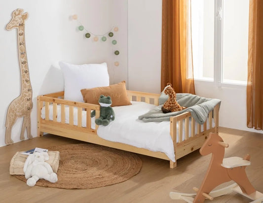Lit Enfant en Bois Massif 80x160 cm Style Montessori