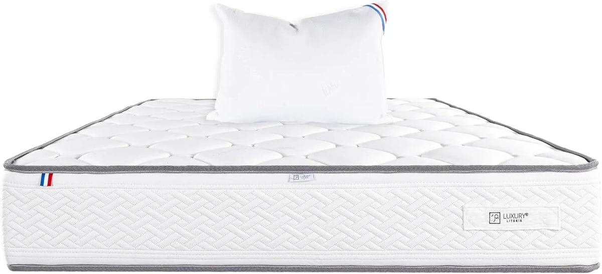 Matelas à Mémoire de Forme 90x190 cm, Confort Ferme, Réversible Été/Hiver avec Oreiller Offert