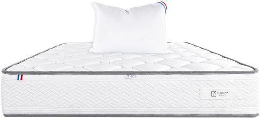 Matelas à Mémoire de Forme 90x190 cm, Confort Ferme, Réversible Été/Hiver avec Oreiller Offert