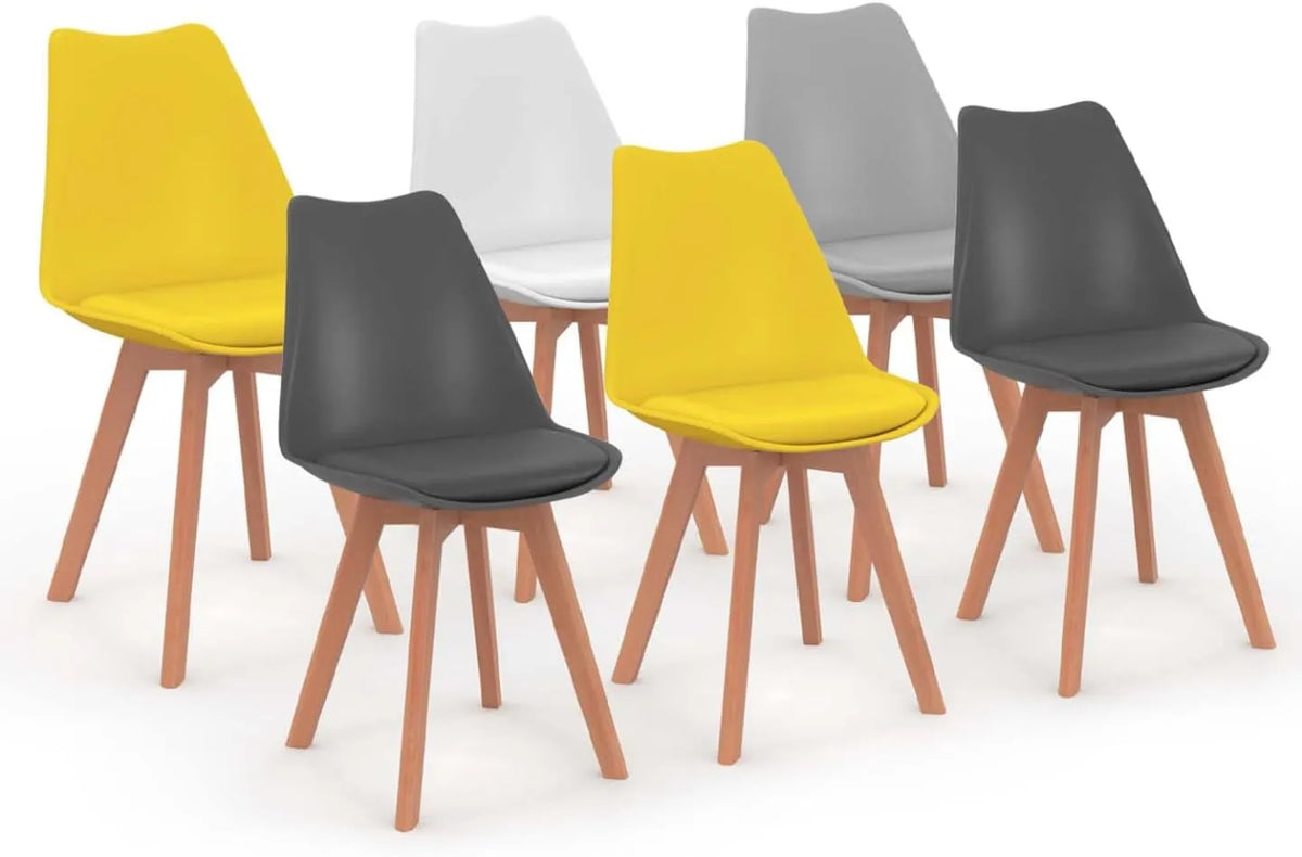 Chaises Scandinaves Lot de 6 SARA - Coloris Variés
