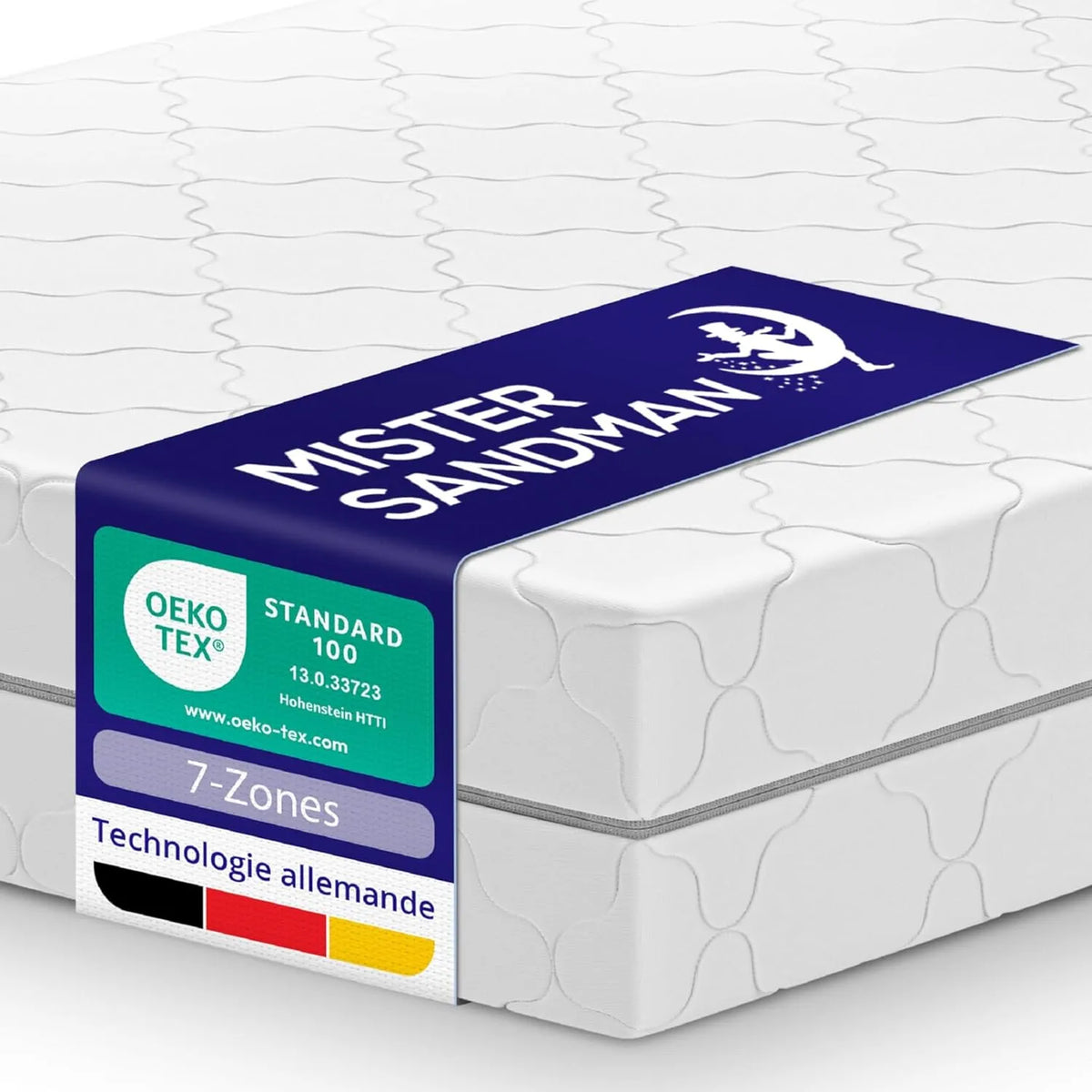 Matelas Ergonomique 140x190 cm à Ressorts Ensachés 7 Zones - Confort Mi-Ferme et Respirant