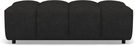 Lisa Design - Pouf en Tissu Noir avec Texture Adelaide