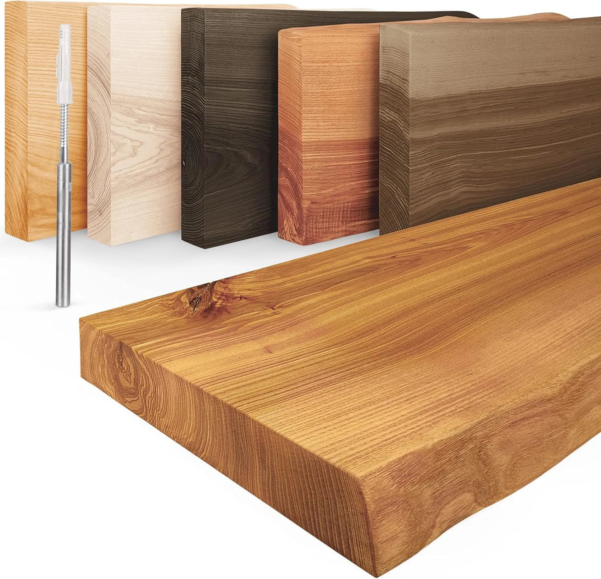 Étagère Murale Flottante en Bois Massif 160 cm - Design Moderne Rustique