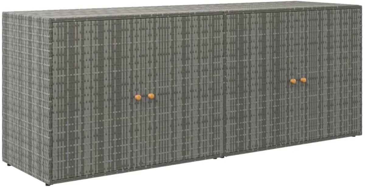 Armoire de Jardin en Résine Tressée Gris 198x55,5x80 cm - vidaXL