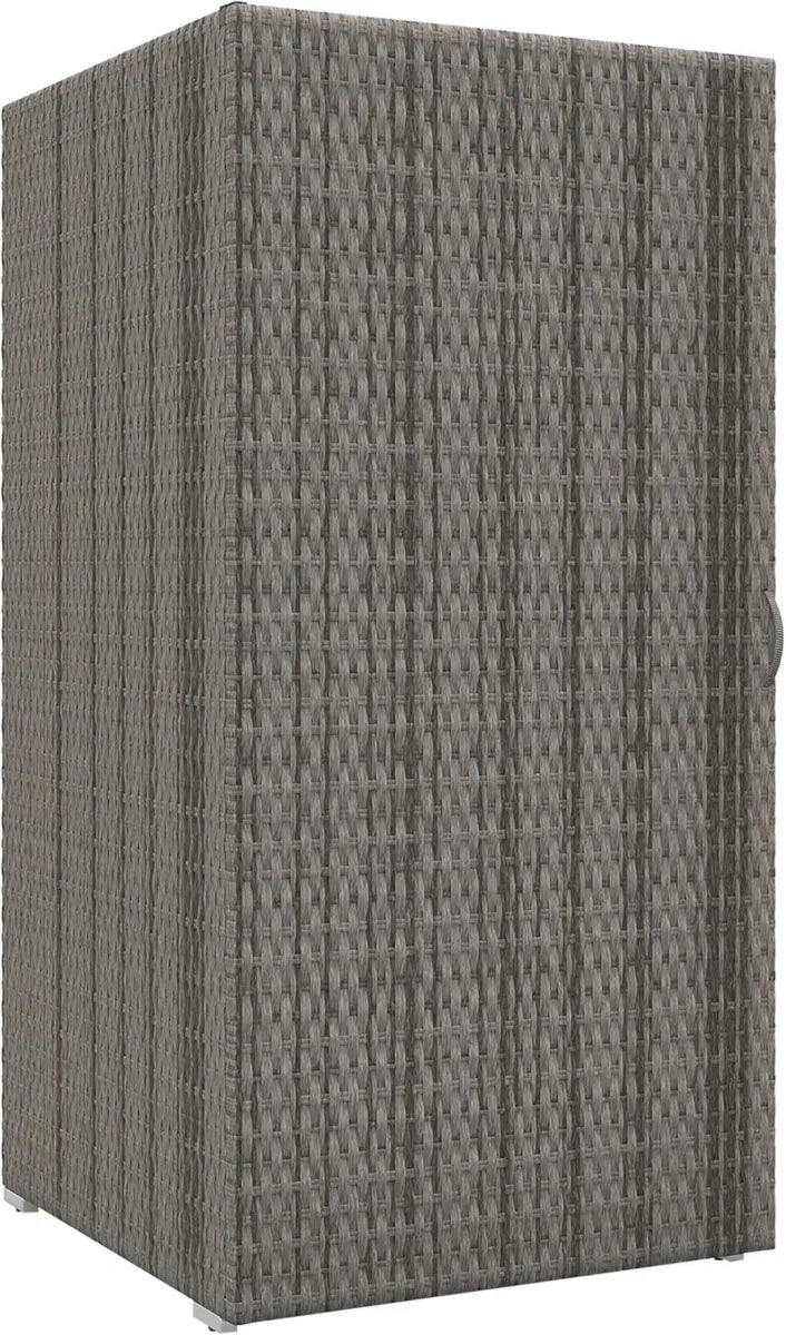 Armoire de Jardin en Rotin PE pour Terrasse et Piscine, Double Compartiment, 60 x 63 x 120 cm, Gris - Outsunny