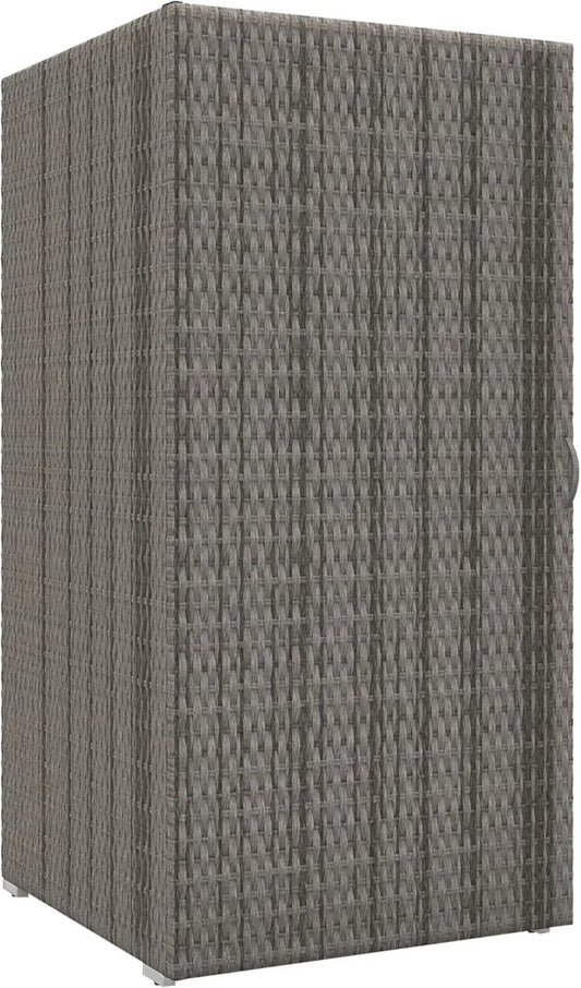 Armoire de Jardin en Rotin PE pour Terrasse et Piscine, Double Compartiment, 60 x 63 x 120 cm, Gris - Outsunny