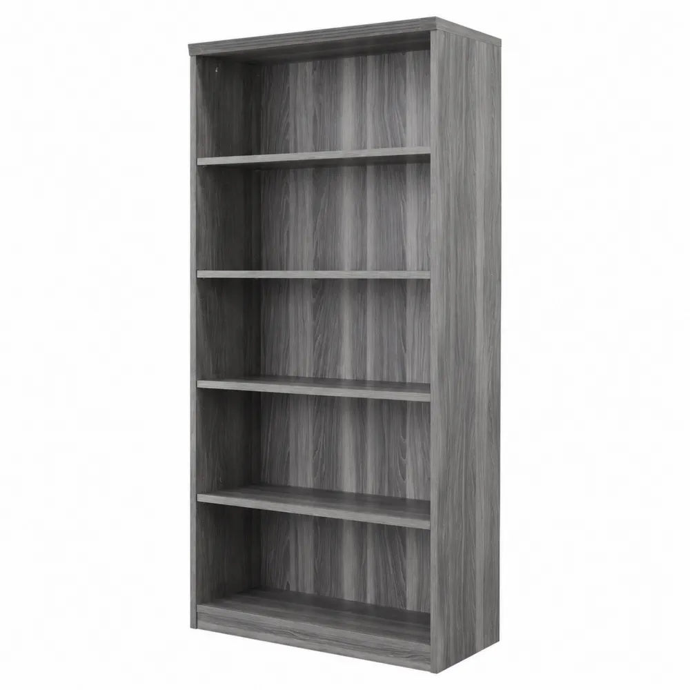 Bibliothèque 5 étagères en bois composite Gris 180 cm