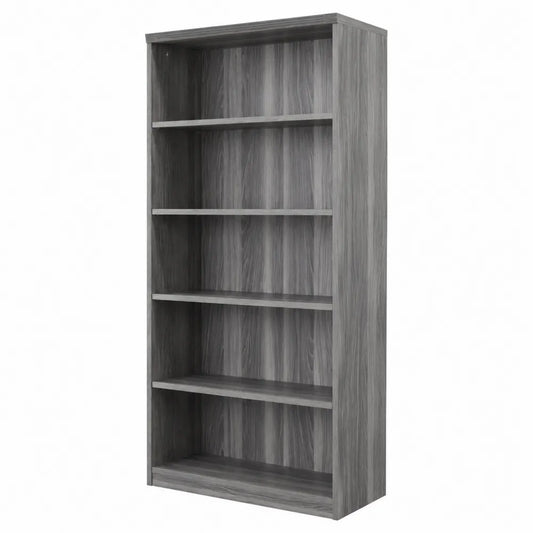 Bibliothèque 5 étagères en bois composite Gris 180 cm