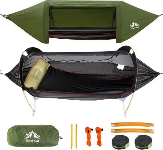 Hamac de Randonnée pour 1 Personne avec Moustiquaire Imperméable