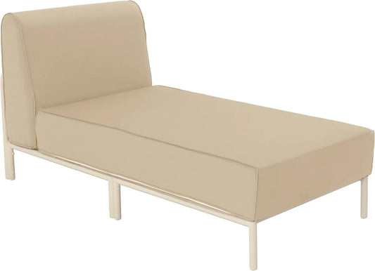 Méridienne de jardin modulable en tissu beige - Confort extérieur