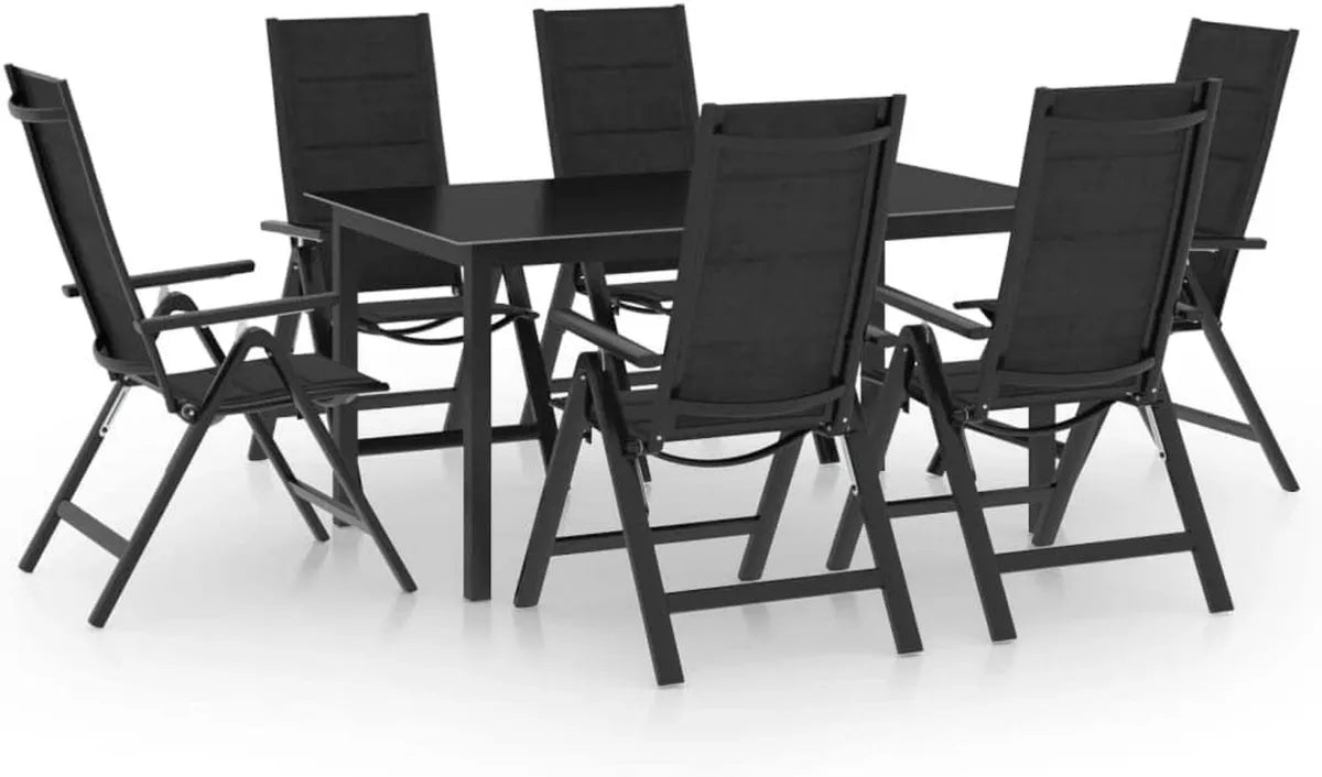 Ensemble de Jardin 7 Pièces en Aluminium Anthracite