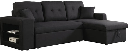 Canapé d'angle réversible convertible Axel en noir, 3 places