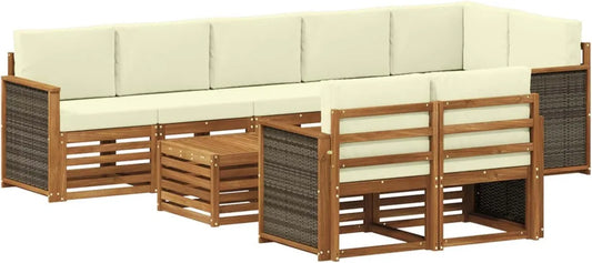 Ensemble de Canapés en Bois d'Acacia Massif pour Jardin - Modularité Moderne - Meubles Extérieurs