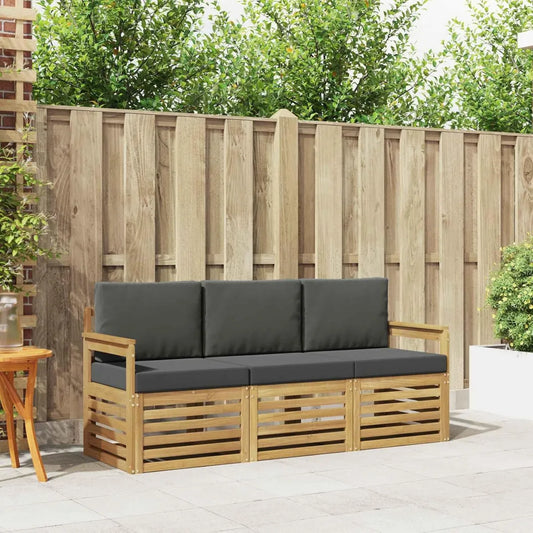 Canapé modulaire en bois d'acacia pour extérieur, design naturel à lattes, facile d'entretien, idéal jardin et terrasse