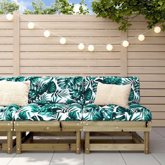 Ensemble de Canapés Modulaires en Bois de Pin avec Coussins pour Jardin