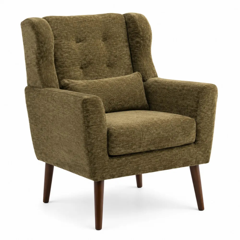 Fauteuil en tissu avec coussin lombaire, 80x75x90 cm
