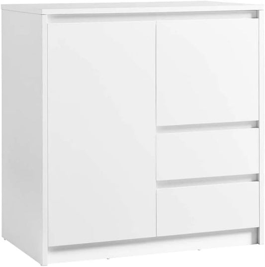 Armoire de rangement – avec rangement, avec tiroirs, réglable, 2 tiroirs, 40 × 70 × 745 cm, blanc, hauteur réglable