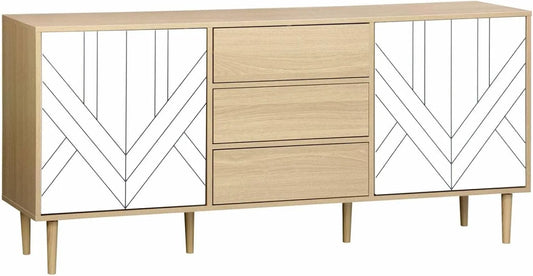Alice's Home – en bois, avec rangement, avec tiroirs, 2 Niveau ×, 2 Portes, 3 tiroirs, 74cm