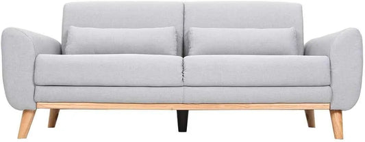 Canapé — EKTOR, revêtement en tissu, en bois, 3 Places, gris
