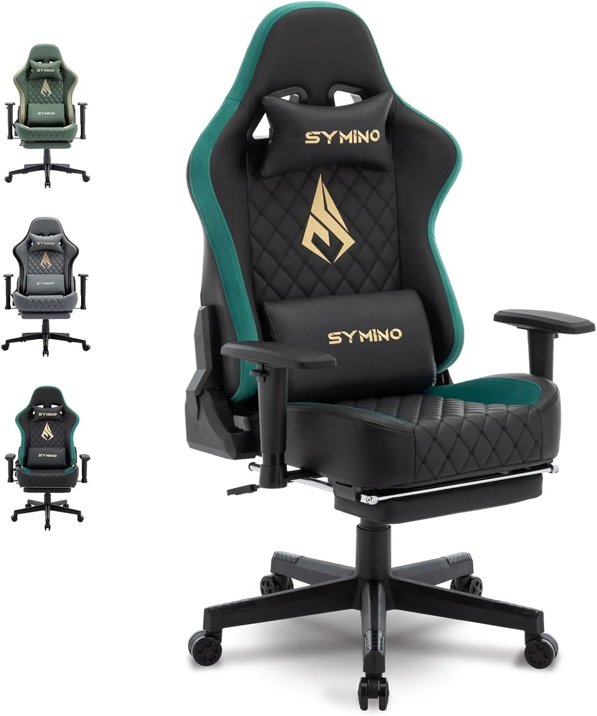 Bureau et table informatique — en cuir, pour gaming, réglable, 200kg, noir