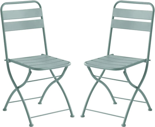 Chaises de jardin: MIRMANDE, en métal, Lot de 2, vert