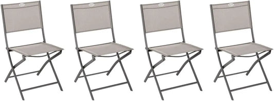 Chaises de jardin: en acier, pliable, Lot de 4, 46 × 52 × 87 cm, marron